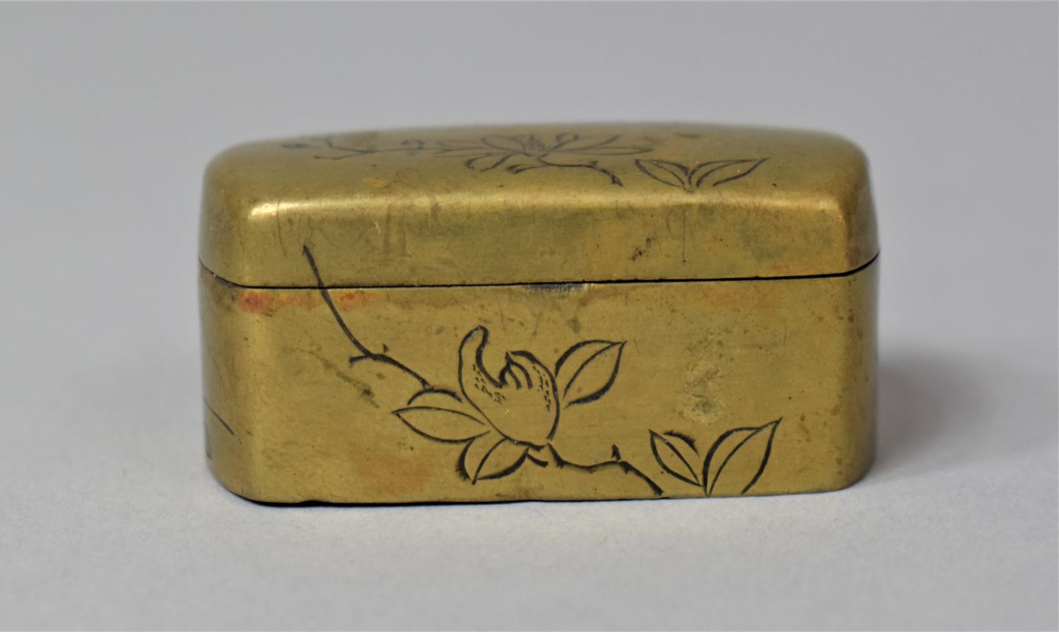 A Small Japanese Brass Box with Engraved Decoration, 4cm x 2.2cm x 2cm - Image 5 of 6