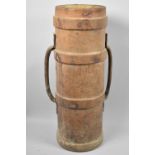 A Large WWI Leather Cylindrical Cordite Shell Carrying Container, The Clarkson Case, Inscribed