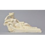 A Resin Study of a Reclining Classical Maiden, 21cm Long