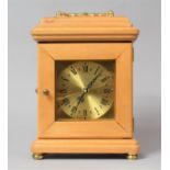 A Modern Brass Mounted Carriage Clock with Battery Movement, 26cm high
