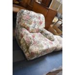 A Modern Floral Tapestry Upholstered Armchair