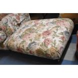 A Floral Patterned Upholstered Rectangular Footstool, 90cm wide