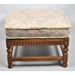 An Ercol Square Upholstered Top Stool, 56cm