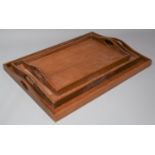 A Set of Three Mid 20th Century Graduated Wooden Rectangular Trays, Largest 56cm Long