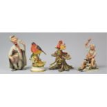 A Collection of Four Italian Figural and Bird Ornaments