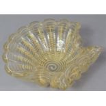 A Mid 20th Century Murano Glass Shell Shaped Bowl, 19cm Long
