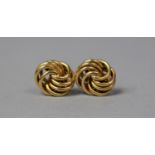 A Pair of Yellow Metal, Probably Gold, Knot Earrings, 0.8g