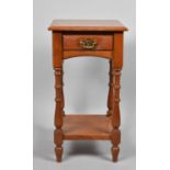 A Modern Square Topped Inlaid Occasional Table in Single Drawer, 36cm