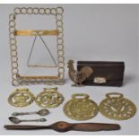 A Collection of Various Horse Brass, Photo Frame, Leather Purse etc