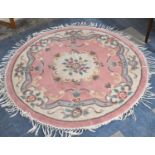 A Patterned Circular Woollen Chinese Rug, 125cm Diameter