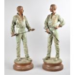 A Pair of French Lacquered Spelter Studies of Fencers After Rene Charles Masse, "Escrimeurs", One