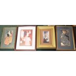 A Collection of Four Pre-Raphaelite Prints of Maidens