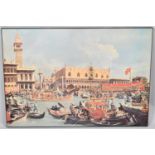 A Mounted Canaletto Print, "The Feast of the Ascension", 76x53cm