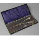 A Cased Pair of Silver Handled Glove Stretchers, Birmingham, 1924
