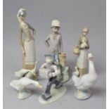 A Collection of Spanish Lladro, Nao and Other Figural and Bird Ornaments