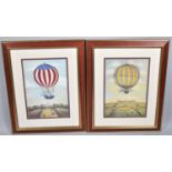 A Pair of Modern Ballooning Prints, each 46x32cm