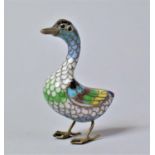 A Modern Oriental Enamelled Study of a Bird, 5cm High
