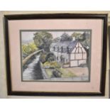 A Framed Watercolour Depicting Cottage Beside Canal, Signed Joy 2002, 36x27cm