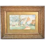 A Mid 20th Century Gilt Framed Watercolour Depicting Country House, 23x13cm