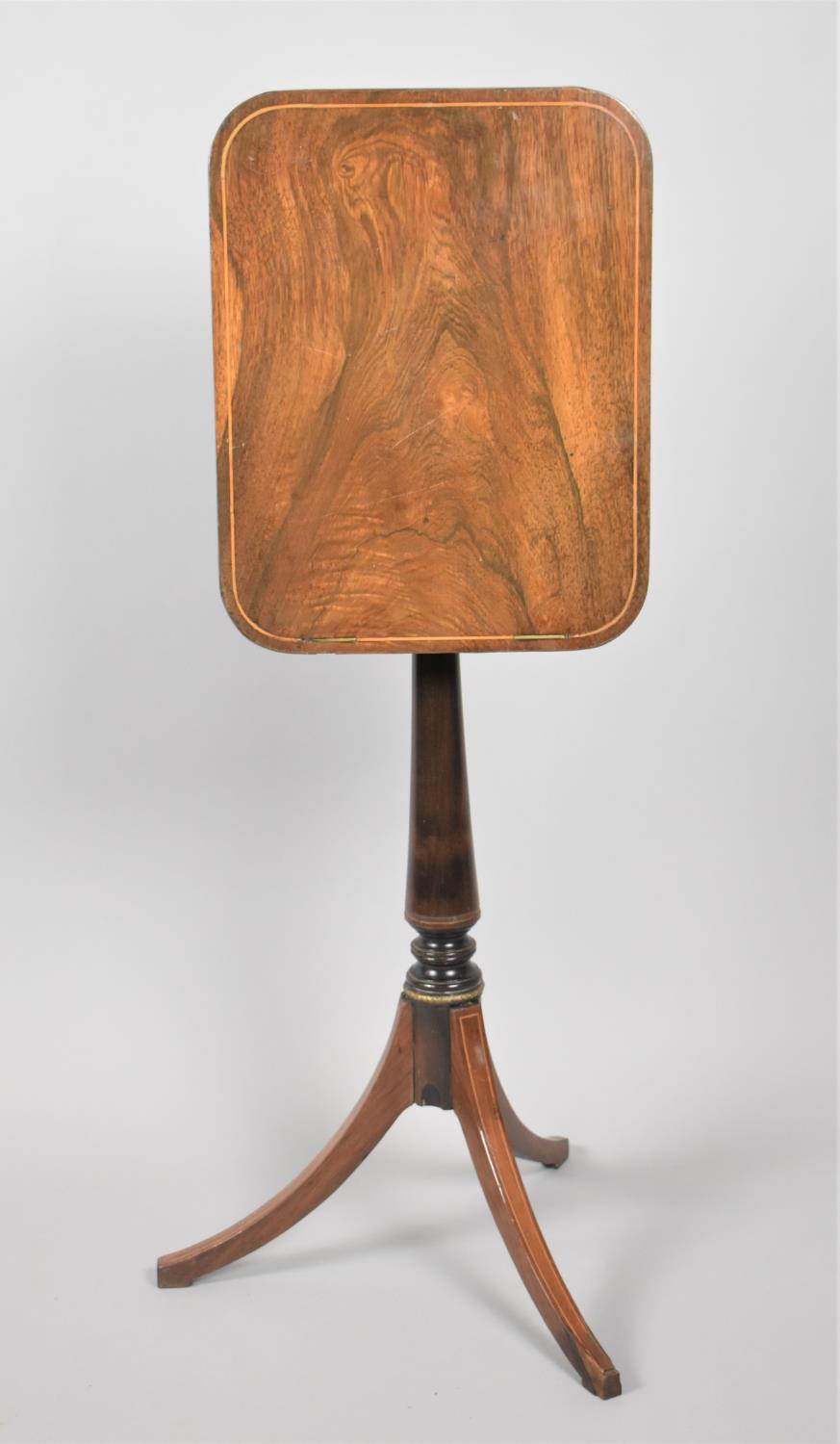 A 19th Century Mahogany Music Stand with Hinged Rectangular Top and Brass Sheet Retainers to Base, - Image 2 of 2