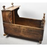 A 19th Century Rustic Oak Rocking Cradle with Canopy, Has Been Repaired and Treated for Woodworm,