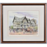 A Framed Brian Eden Print of Rowley's Mansion, Shrewsbury, 25x20cm