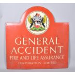 A Vintage General Accident Fire and Life Insurance Enamelled Sign, 79cm wide and 80cm High