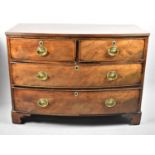 A 19th Century Bow Fronted Mahogany Chest of Two Short and Two Long Drawers on Bracket Feet, Oval