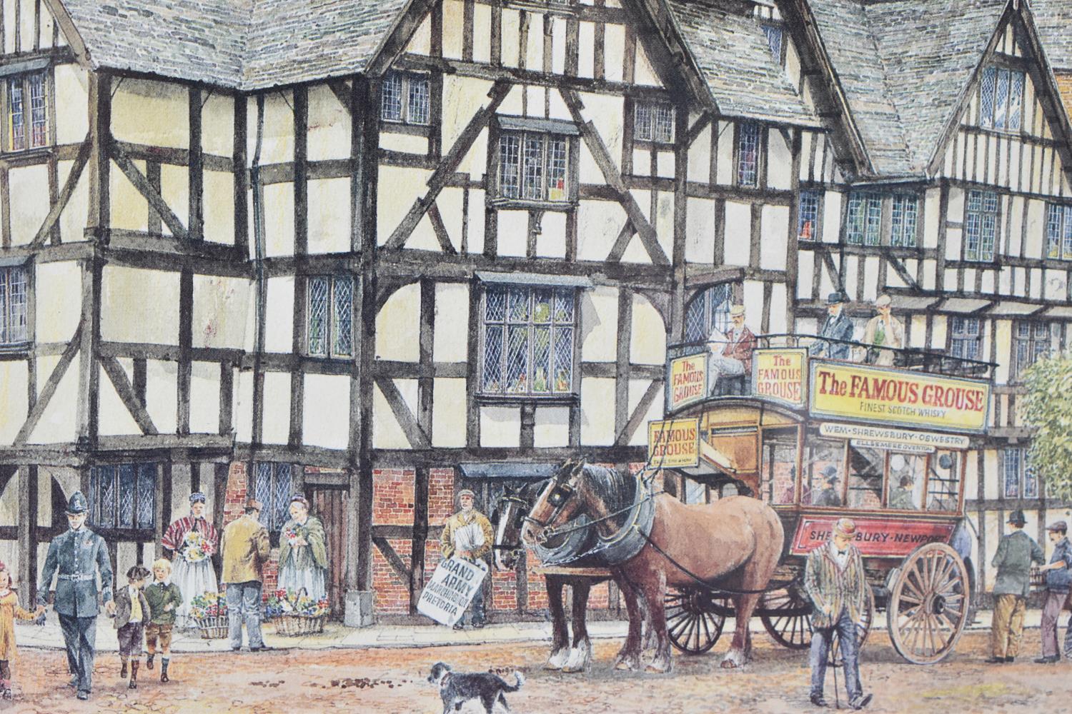A Framed Brian Eden Print of Rowley's Mansion, Shrewsbury, 25x20cm - Bild 2 aus 2