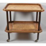 A Mid 20th Century Italian Inlaid Two Tier Trolley, 64x45cm