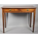 An Edwardian Rectangular Side Table with Single Long Drawer on Tapering Square Supports, 96cm Wide