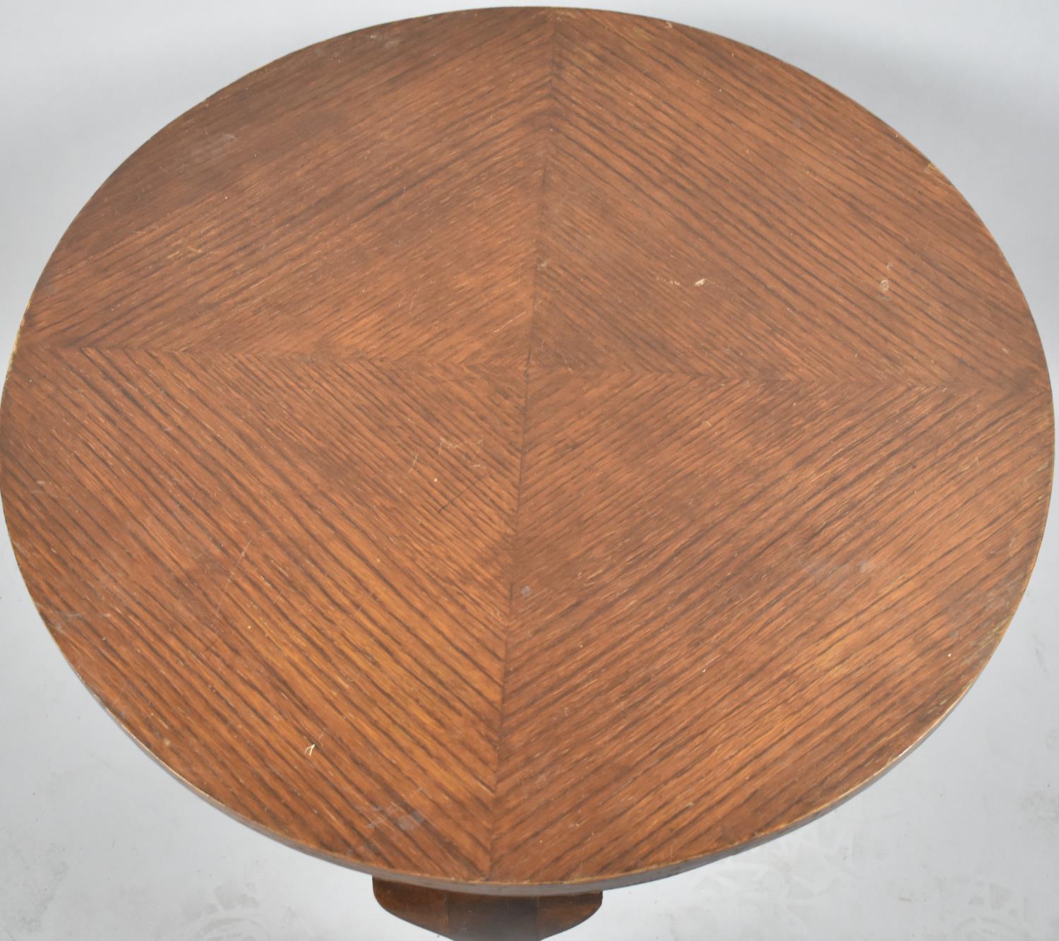 A Mid 20th Century Oak Circular Topped Occasional Coffee Table with Claw and Ball Feet, 60cm - Bild 2 aus 2