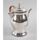 An Edwardian Silver PLated Cane handled Side Pouring and Warming Chocolate Pot or Jug with Swan Neck