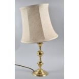 A Modern Brass Table Lamp and Shade
