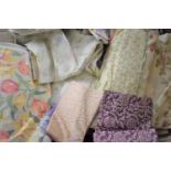 Two Boxes Containing Various Linens, Crochet Work, Lace, Fabric