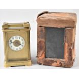 An Edwardian Brass Cased Carriage Clock with Original Carrying Case (In Need of Attention,