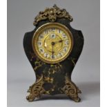 An Edwardian Faux Tortoiseshell Ormolu Mounted Continental Mantel Clock with Alarm Movement, In Need