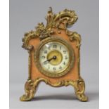 An Edwardian French Ormolu Mounted Mantel Clock with Clockwork Movement in Working Order,14cms High