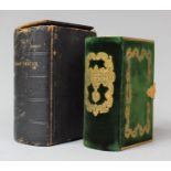 An Edwardian Cased Common Book of Prayer with Gilt and Green Velvet Front and Back Boards Held