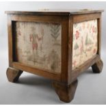 A Mid 20th Century Lift Top Box having Tapestry Panels Depicting Medieval Scenes, 37cms Widex36cms