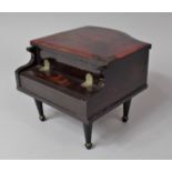 A Novelty Oriental Lacquered Jewellery box in the form of a Grand Piano, 15.5cms Wide