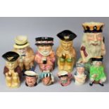 A Collection of Various Character Jug to comprise Crown Devon Father Neptune, Miniature Royal