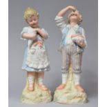 A Pair of Continental Bisque Figures, Children, 33.5cm high