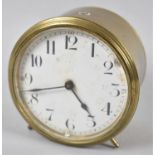 A Cambrian Railways Brass Drum Clock with White Enamelled Dial and the Case Stamped 5698, Ring