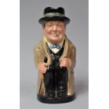 A Large Royal Doulton Winston Churchill Character Jug, 22.5cm high