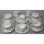 A Royal Albert Silver Maple Tea Set to comprise Four Cups, Four Saucers, Four Side Plates, Two Sugar