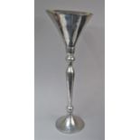 A Tall Polished Stainless Steel Stand, 79cm high