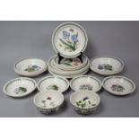 A Collection of Various Portmeirion Botanic Garden Dinnerwares to comprise Five Large Plates, Four