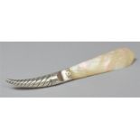 A Silver Handled Mother of Pearl Letter Opener, 17.5cm Long