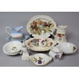 A Collection of Various Floral and Rose Decorated China to comprise Small Wash Jug and Bowl, Similar